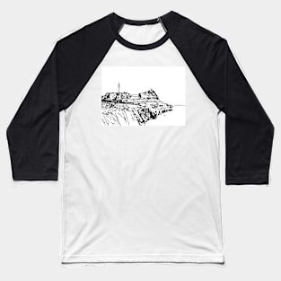 Rock of Gibraltar (Black and white) Baseball T-Shirt